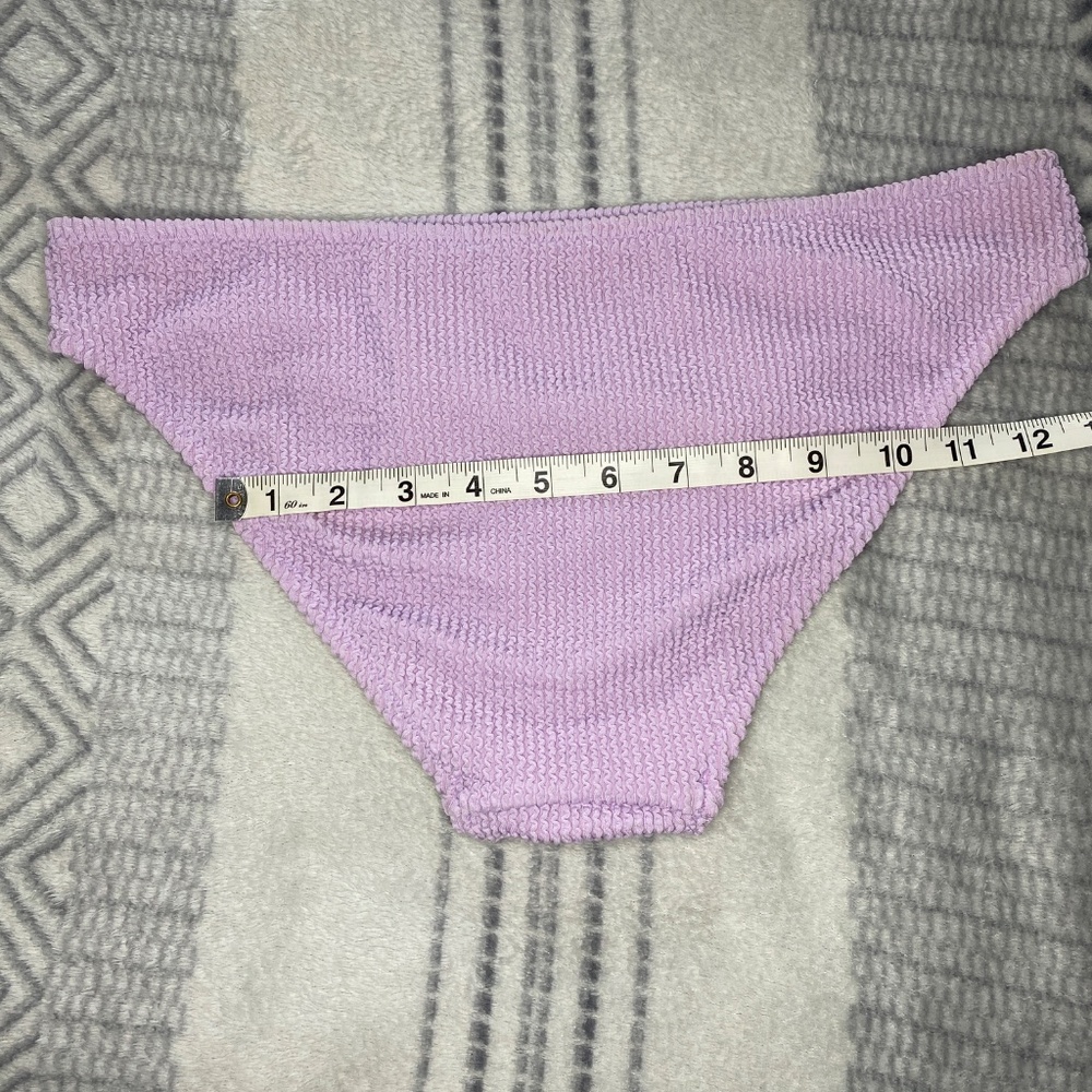 Lively Ruched Plunge Bralette & High Waist Swimsuit Bikini Lilac Size M NWOT - Picture 8 of 16